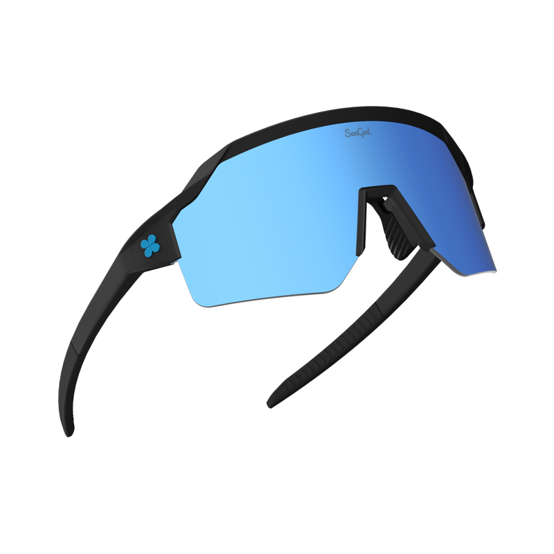 SunGod Vulcans Sunglasses : Matte Black with 8KO Silver Blue Lens