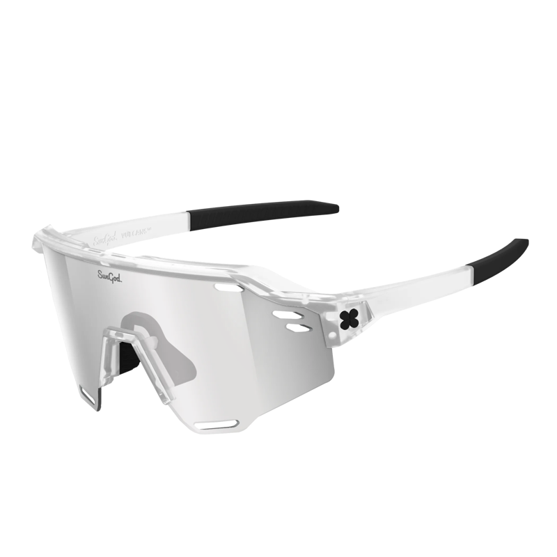 SunGog VULCANS VENT : Frosted Clear frame with 8KO Iris Smoke lens.-1