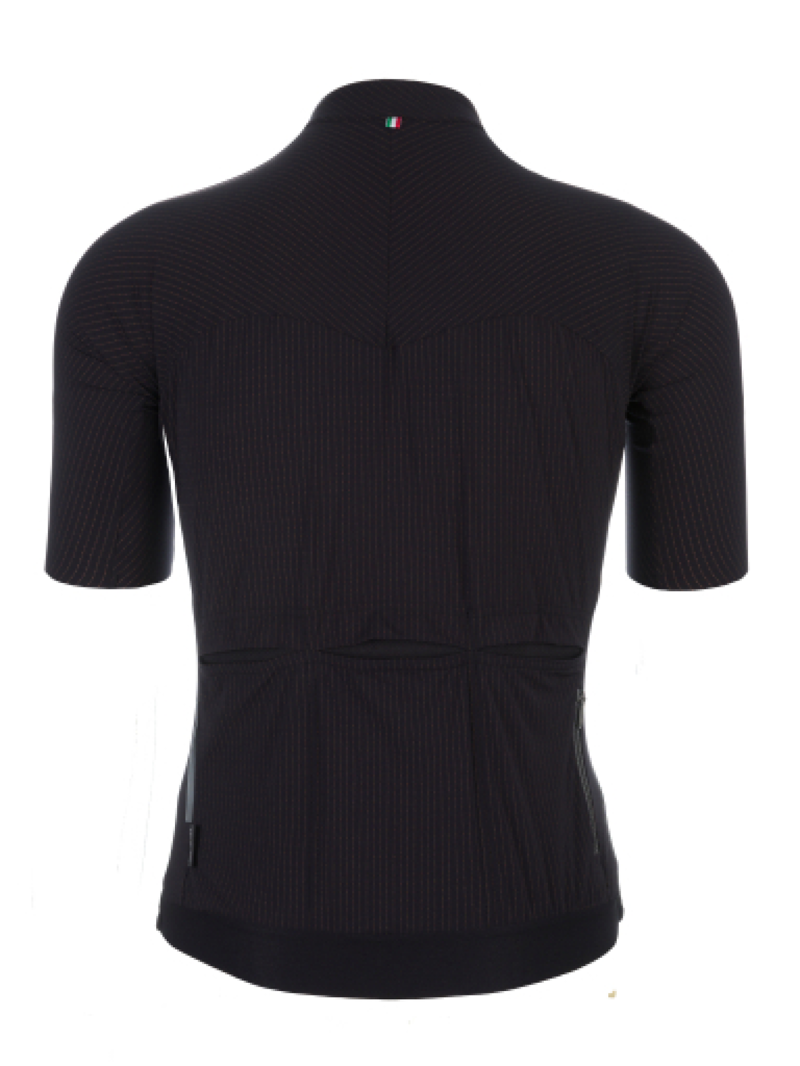 Q36.5 Womens Pinstripe PRO Short Sleeve Jersey : BLACK-1
