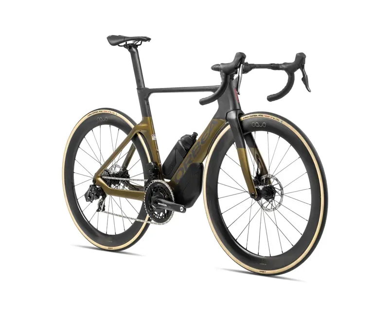 Orbea Orca Aero M30i LTD 105 Di2 Road Bike In Olive Green - Raw Carbon-1